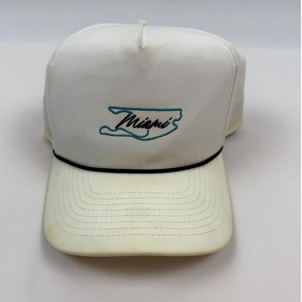 Imperial Sports Miami F1 Track Snapback Hat White Teal‎ Adjustable